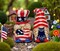 Ceramic Patriot Gnome Salt and Pepper Shakers, July 4th Decor, Independence Day Decor, Fairy Garden Decor, Patriotic Gift, Gnome Collector Gift